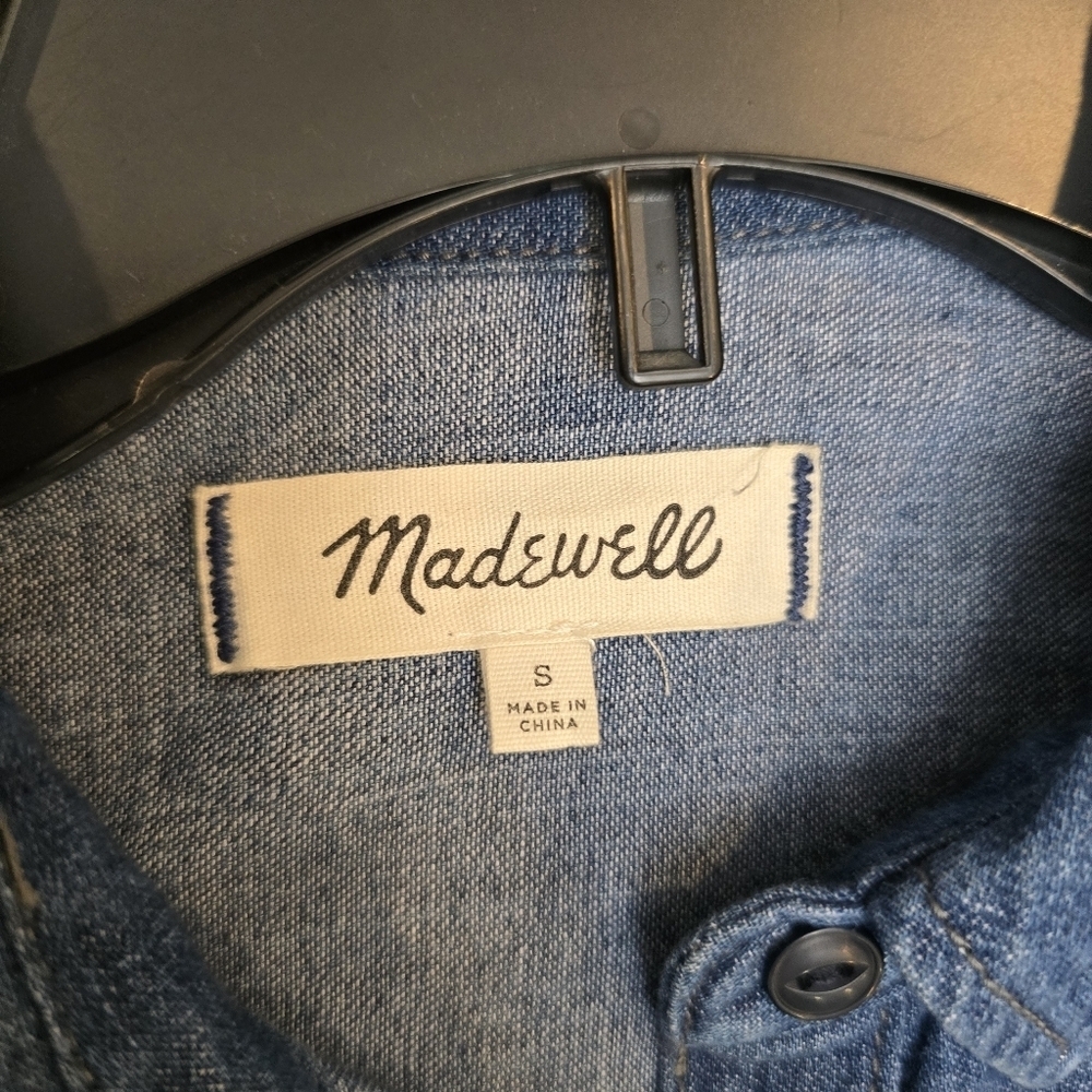 Madewell Dress Womens Long Sleeve Button Up Blue Size Small Whit Pockets - Picture 15 of 16